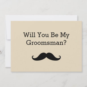 Invitation Serez-Vous Ma Moustache Noire Groomsman