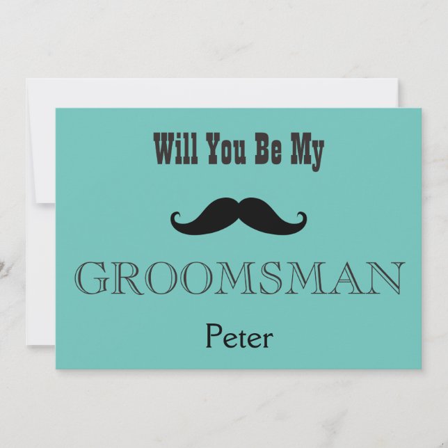Invitation Serez-Vous Ma Moustache Noire Groomsman (Devant)