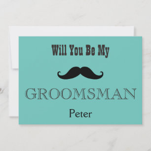 Invitation Serez-Vous Ma Moustache Noire Groomsman