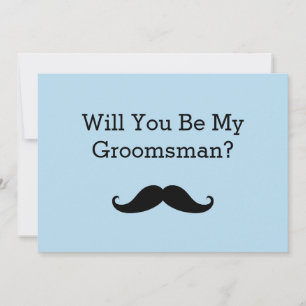 Invitation Serez-Vous Ma Moustache Noire Groomsman