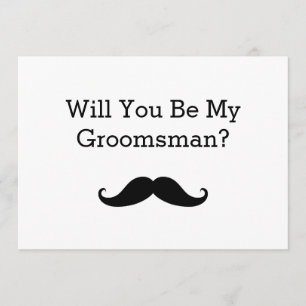Invitation Serez-Vous Ma Moustache Noire Groomsman