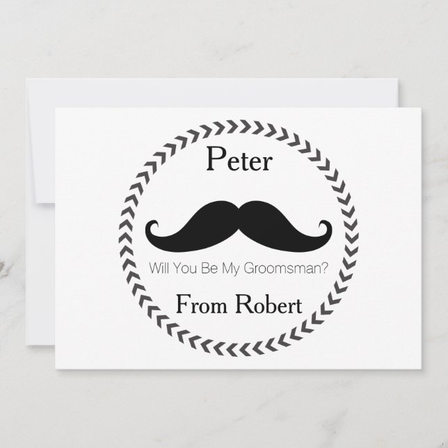 Invitation Serez-Vous Ma Mustache Noire ? (Devant)