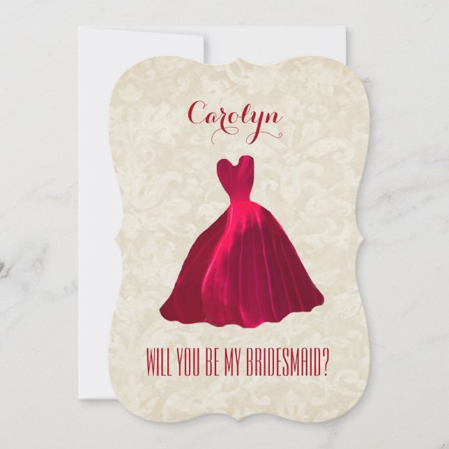 Invitation Serez-Vous Ma Porte-Parole RED GOWN A01 (Devant)
