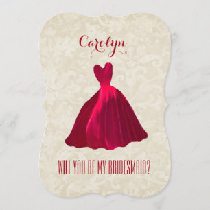 Invitation Serez-Vous Ma Porte-Parole RED GOWN A01