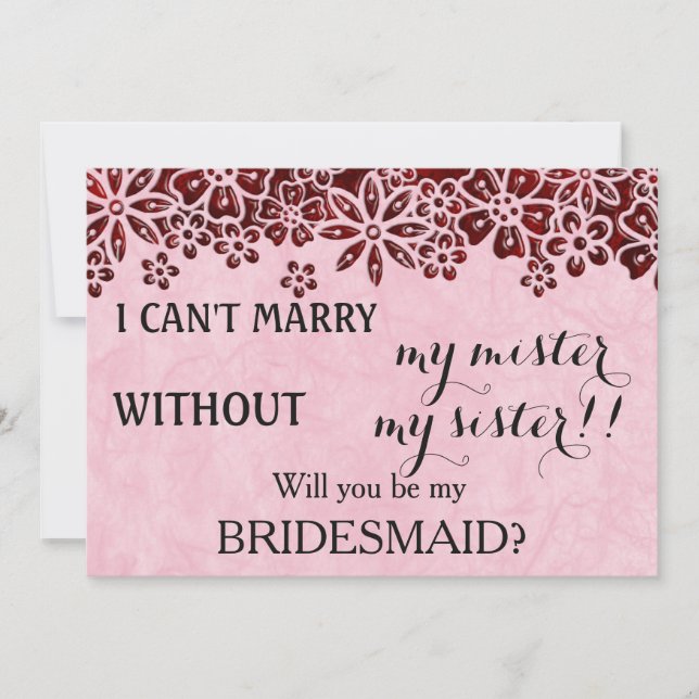 Invitation Serez-vous ma servante d'honneur ? (Devant)