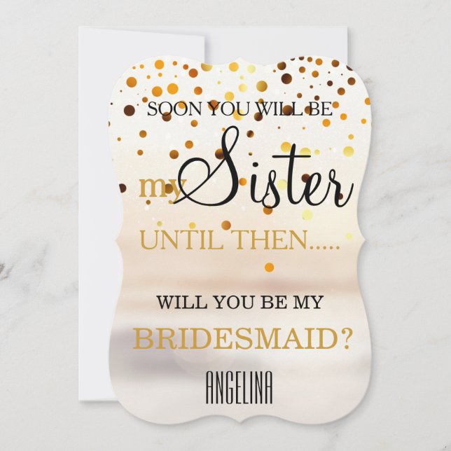 Invitation Serez-vous ma servante d'honneur ? (Devant)