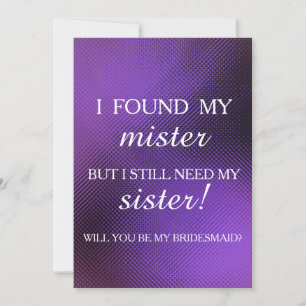 Invitation Serez-vous ma servante d'honneur ?