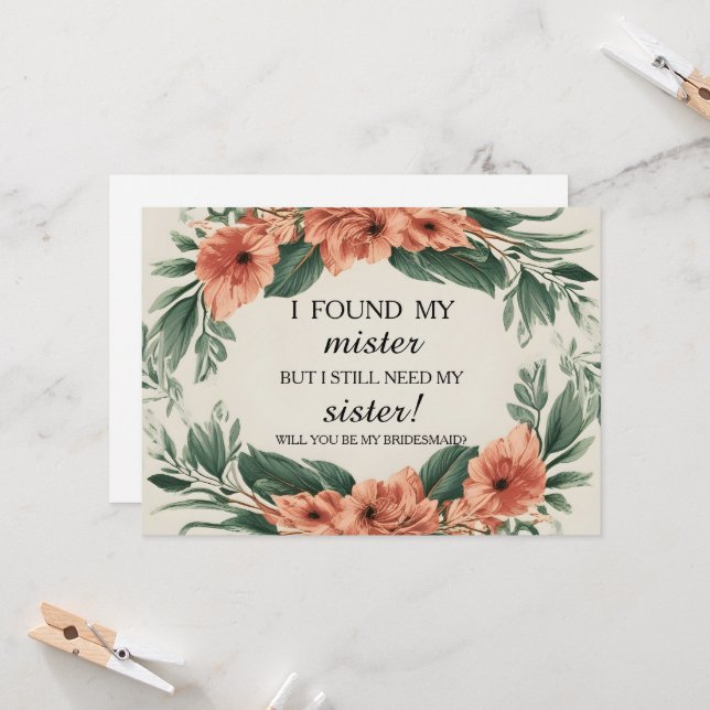 Invitation Serez-vous ma servante d'honneur ? (Devant/Arrière en situation)
