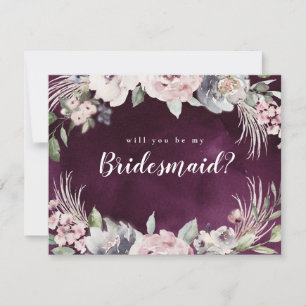 Invitation Serez-vous ma servante d'honneur élégante boho flo