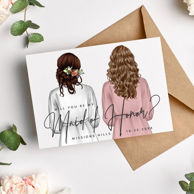 Invitation Serez-vous ma servante d'honneur ? Filles en Robes (Créateur téléchargé)