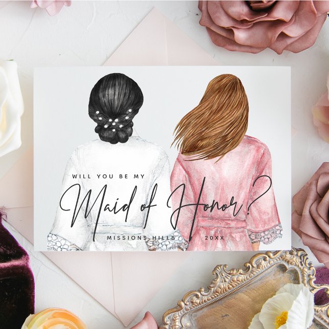 Invitation Serez-vous ma servante d'honneur ? Filles en Robes (Créateur téléchargé)
