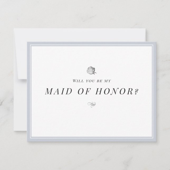 Invitation Serez-vous ma servante d'honneur florale minimalis (Devant)