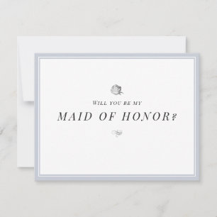 Invitation Serez-vous ma servante d'honneur florale minimalis
