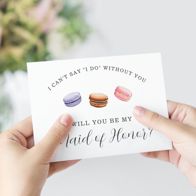 Invitation Serez-vous ma servante d'honneur ? Macaron françai (Créateur téléchargé)