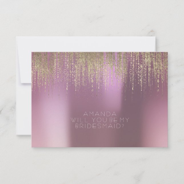 Invitation Serez-Vous Ma Serveuse D'Accueil Golden Rain Lilac (Devant)