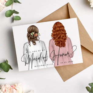Invitation Serez-vous ma témoin de mariage? Filles en Robes V