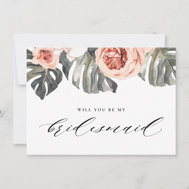 Invitation Serez-Vous Mes Élégantes Tropiques Élégantes De Se (Devant)