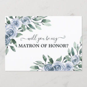 Invitation Serez-vous mon chef d'honneur Dusty Blue Card