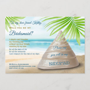Invitation Serez-Vous Mon Coquillage De Mariage De Plage De S
