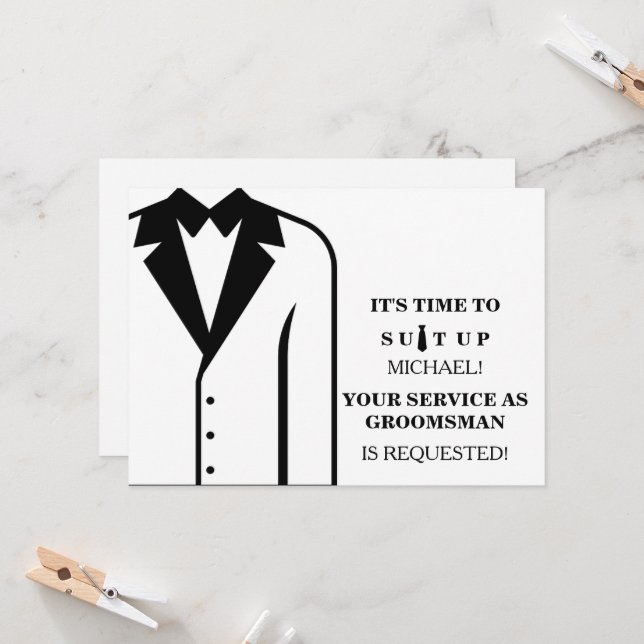 Invitation Serez-Vous Mon Groomage ? (Devant/Arrière en situation)