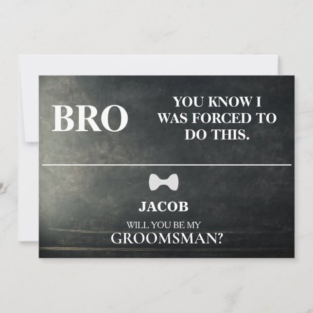 Invitation Serez-Vous Mon Groomsman ? (Devant)