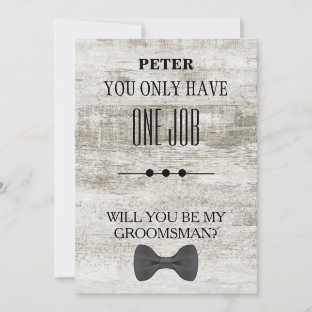 Invitation Serez-Vous Mon Groomsman ? (Devant)
