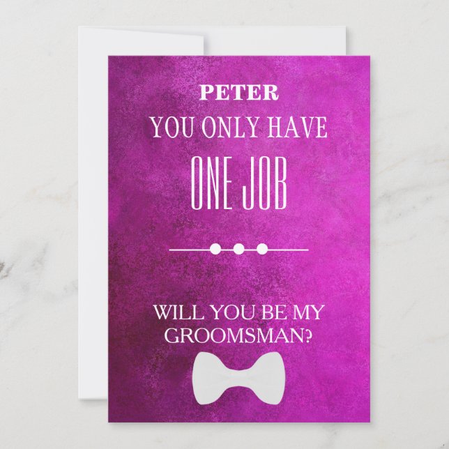 Invitation Serez-Vous Mon Groomsman ? (Devant)