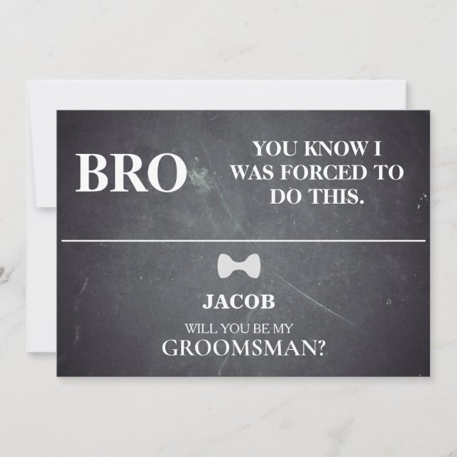 Invitation Serez-Vous Mon Groomsman ? (Devant)