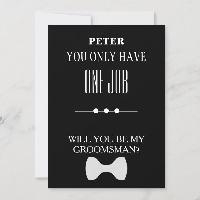 Invitation Serez-Vous Mon Groomsman ? (Devant)
