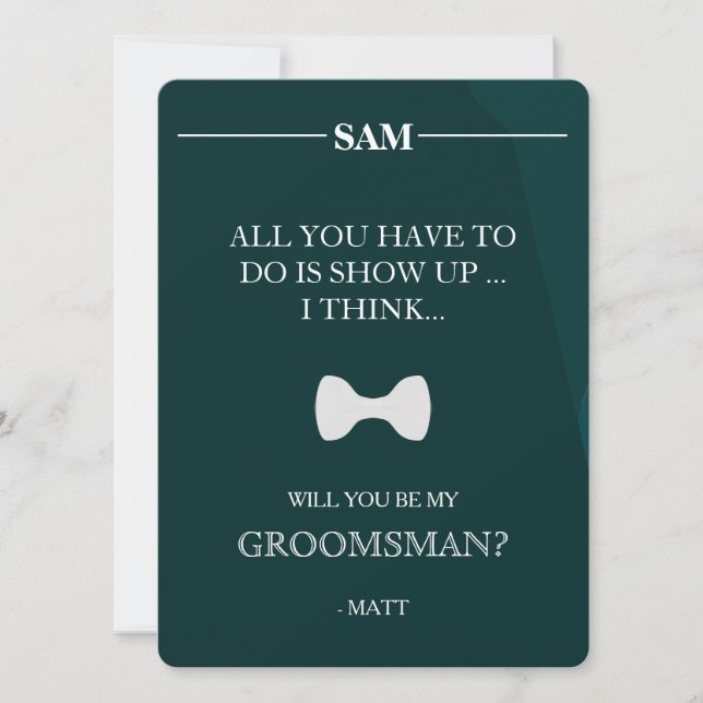 Invitation Serez-Vous Mon Groomsman ? (Devant)