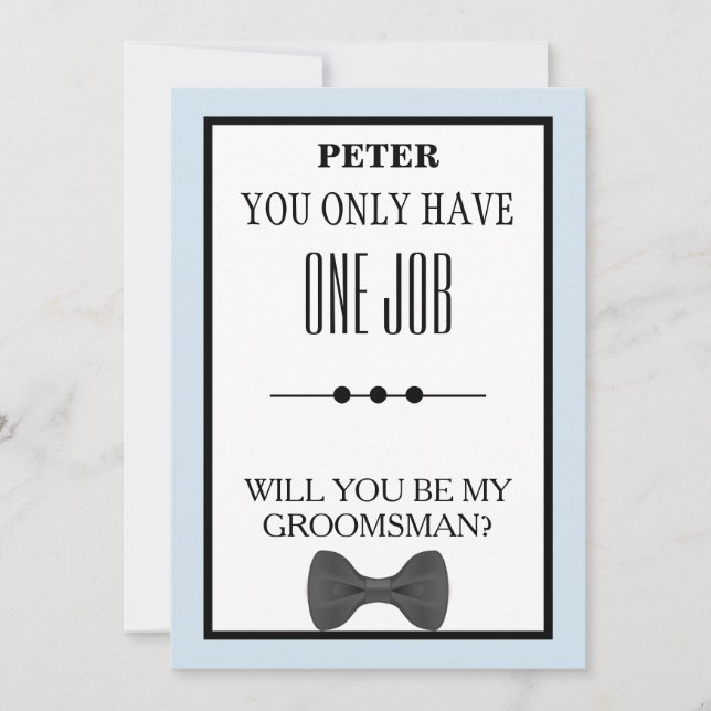 Invitation Serez-Vous Mon Groomsman ? (Devant)