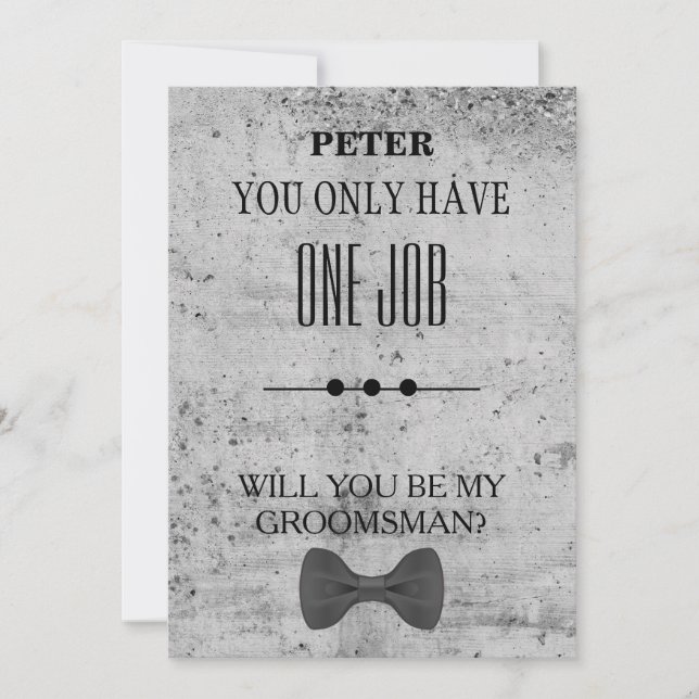 Invitation Serez-Vous Mon Groomsman ? (Devant)