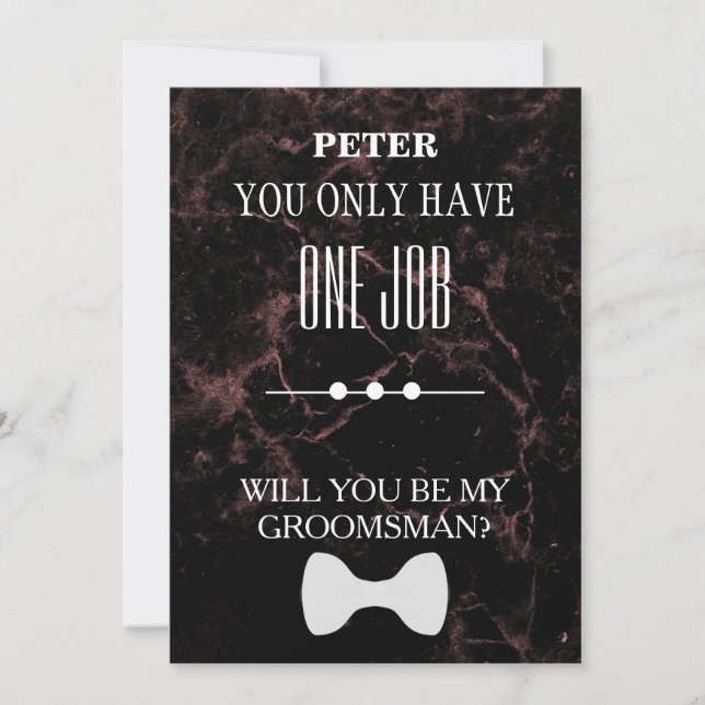 Invitation Serez-Vous Mon Groomsman ? (Devant)