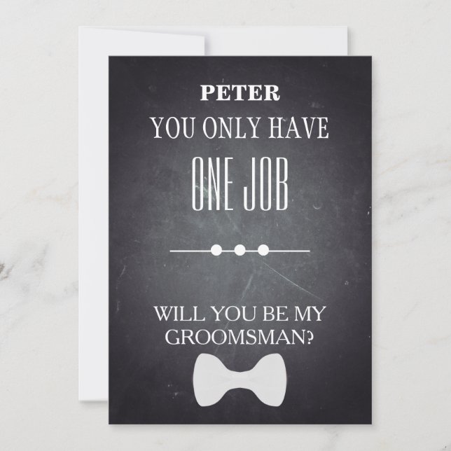 Invitation Serez-Vous Mon Groomsman ? (Devant)