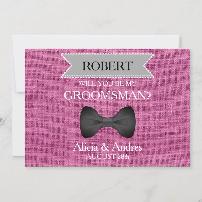 Invitation Serez-vous mon Groomsman avec Bow ? (Devant)