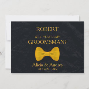 Invitation Serez-vous mon Groomsman avec Gold Bow ?