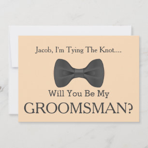 Invitation Serez-vous mon Groomsman avec Grey Bow ?
