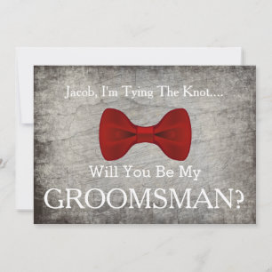 Invitation Serez-vous mon Groomsman avec Grey Bow