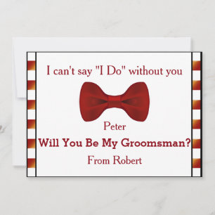 Invitation Serez-Vous Mon Groomsman Black Chalboard Red Bow