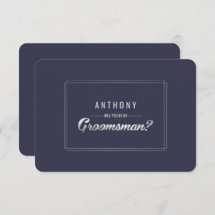 Invitation Serez-vous mon Groomsman ? Mariage en argent bleu 