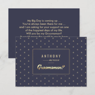 Invitation Serez-vous mon Groomsman ? Marine Blue Gold
