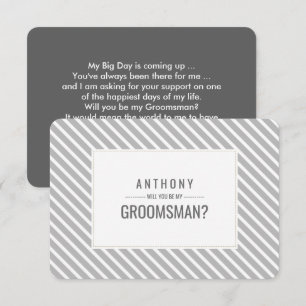 Invitation Serez-vous mon Groomsman ? Motif Gris