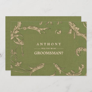 Invitation Serez-vous mon Groomsman ? Motif vintage