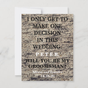 Invitation Serez-vous mon Groomsman ? Personnalisé