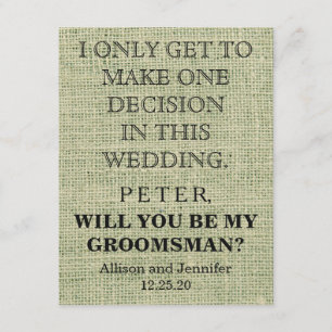 Invitation Serez-vous mon Groomsman ? Personnalisé