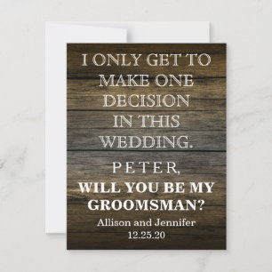 Invitation Serez-vous mon Groomsman ?Personnalisé