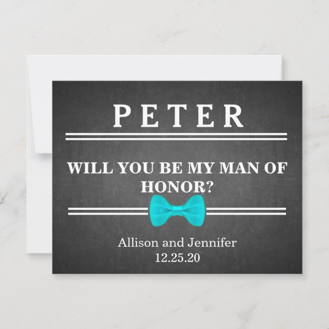Invitation Serez-vous mon homme d'honneur ?Personnalisé (Devant)
