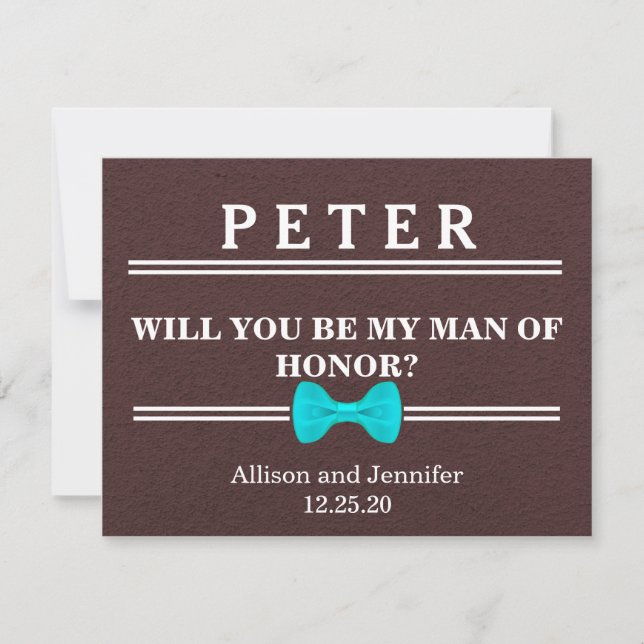 Invitation Serez-vous mon homme d'honneur ? Personnalisé (Devant)