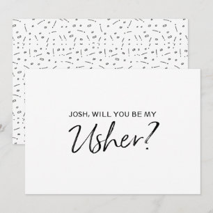 Invitation "Serez-vous mon huissier ?   Chic Hand lettré