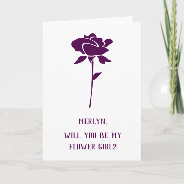 Invitation Serez-Vous Mon Mariage Flower Purple Rose (Devant)